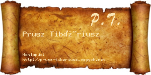 Prusz Tibériusz névjegykártya